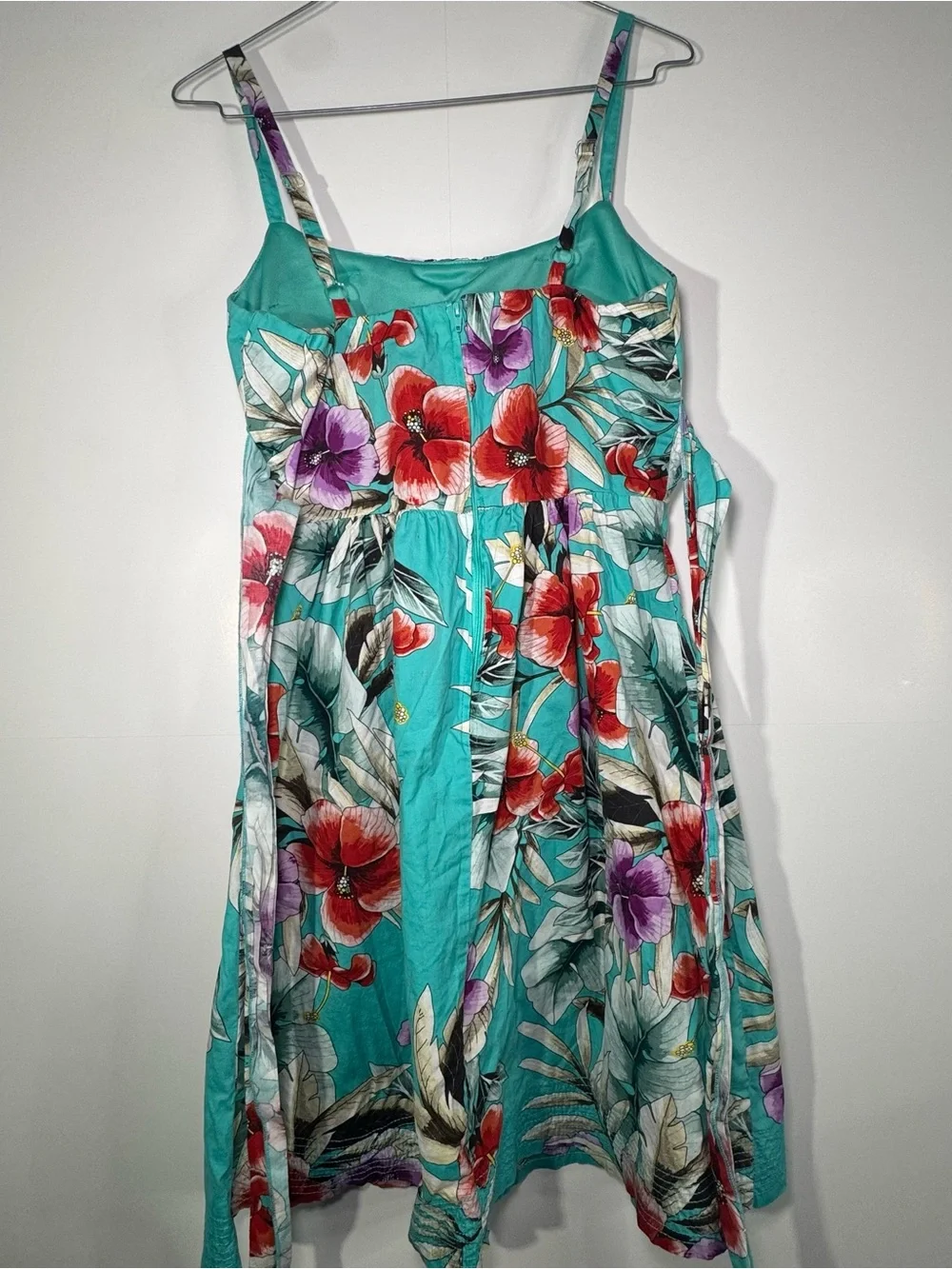Roz & Ali Teal Strapless Floral Sundress size 6 women’s